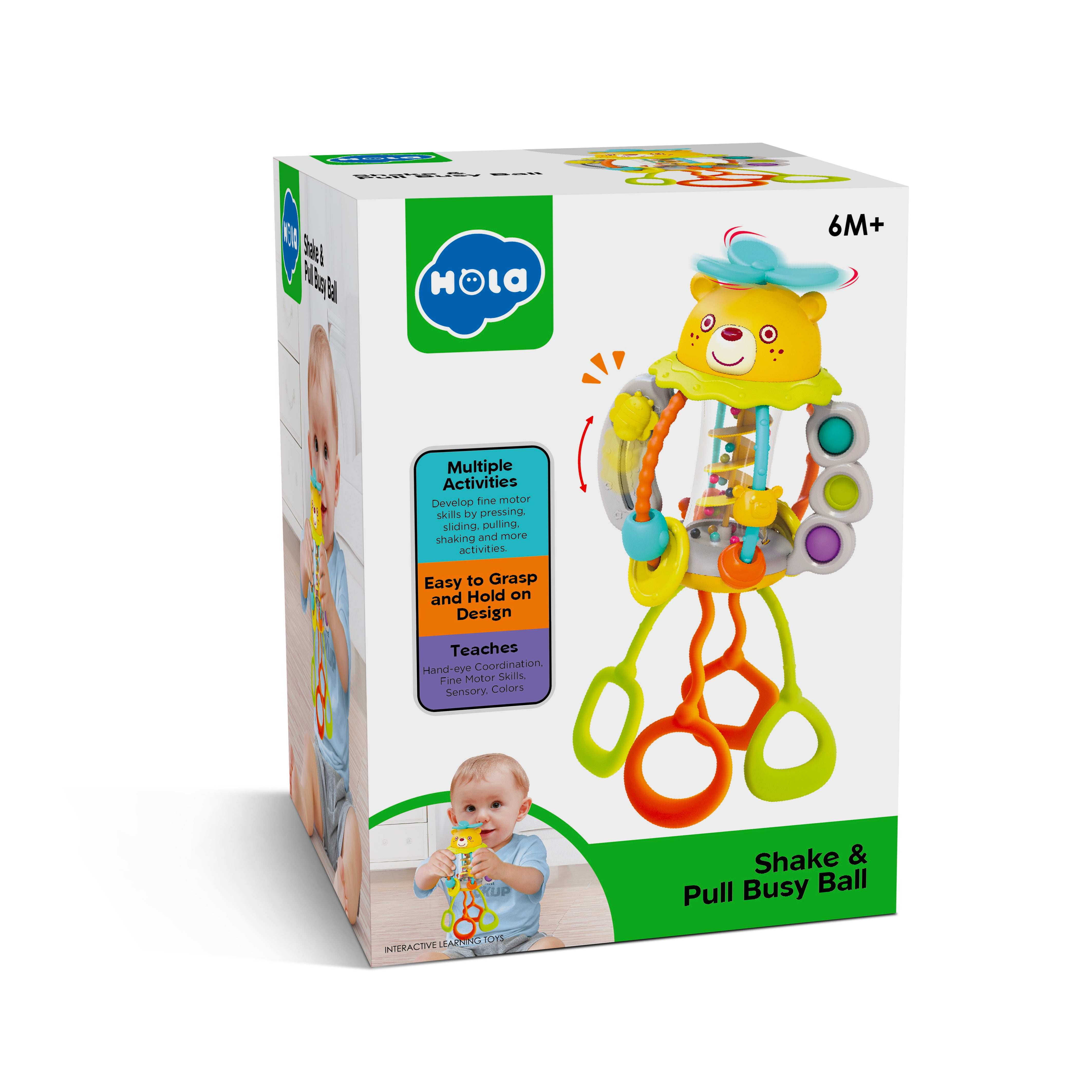 Shake & Pull Busy Ball Toy with Lights Learning for Toddlers in Kuwait